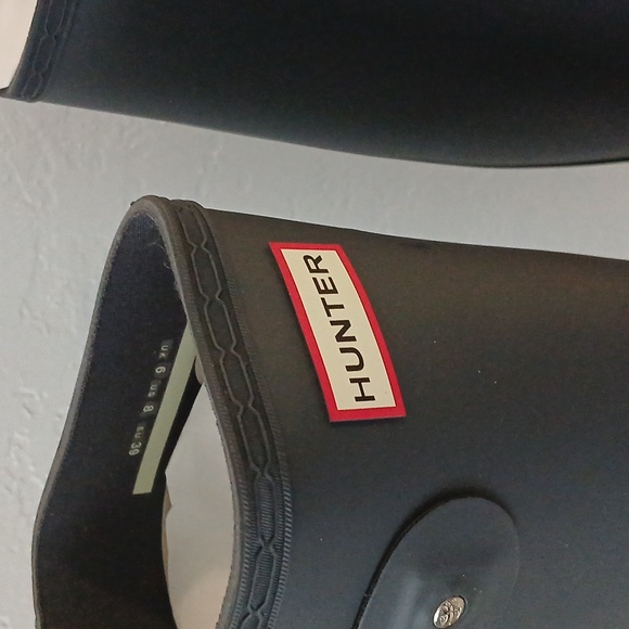 Hunter Original Tall Ladies Dark Slate Rain Boots - Picture 9 of 16